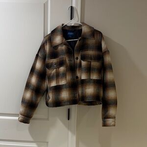 Arizona Jean Company Plaid Jacket - Brown and Tan
